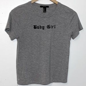 Adorable Baby‎ Girl Suede Old English Lettering Tee